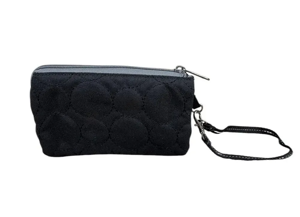 Thirty One 31 Vary You Black Quilted Wristlet Wallet With Strap